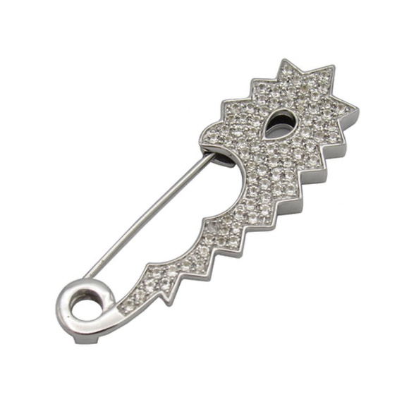 Margo Manhattan Sterling Silver White Topaz Frauke Pin - Picture 1 of 6
